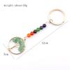 Gold Natural Crystal Colorful Stone Tree Of Life Keychain, Bag Pendant Pendant, Chakra Keychain K62