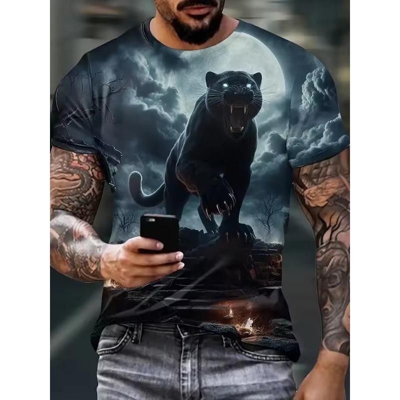 Men's Stripe 3D Printed T-Shirt Street Top Creative Daily Leisure Sports Fashion Trend Personalized Neutral Clothing