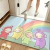 Cartoon T-Teletubbies Floor Mat Soft Flannel Floor Mat Suitable for Entryways, Living Rooms, Bedrooms, and Bathrooms