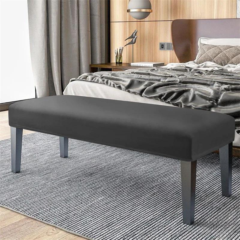 

1 шт. Бархатный чехол для пуфика Однотонный Пылезащитный Чехол-накидка для скамьи Съемный Чехол-протектор для сиденья скамьи для гостиной Домашний декор