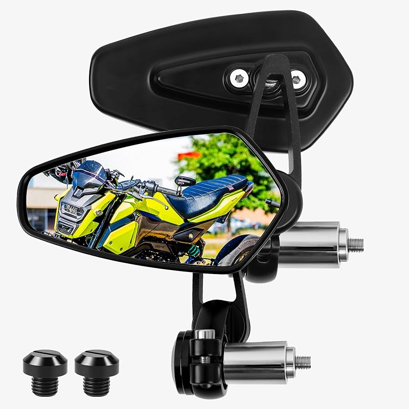 Motorcycle Mirrors For Handlebars, 7/8" Bar End Mirrors Include Mirror Plugs Compatible With Honda Grom MSX125 Z650 Z125 Pro Z750 Z800 MT-07 MT-03