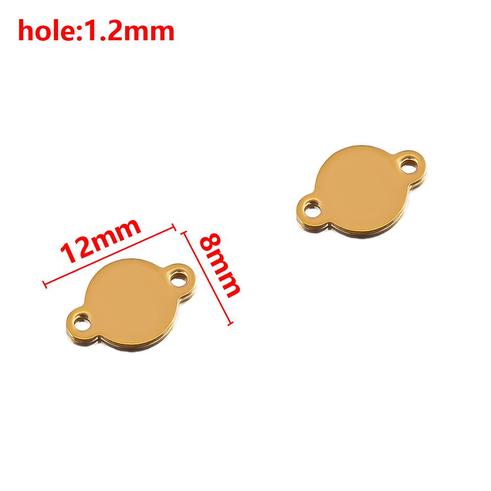 20Pcs Stainless Steel Flat Round Links Stamping Blank Tag Connectors 2 Holes Disc Pendant DIY  Necklaces Jewelry Making Supplies