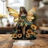 Sunflower Fairy Acrylic Elves Home Tabletop Decorations, Office, Studio, display Case, Tabletop Desktop Ornament Decor Sign Gift, Nurseries, Home Desk