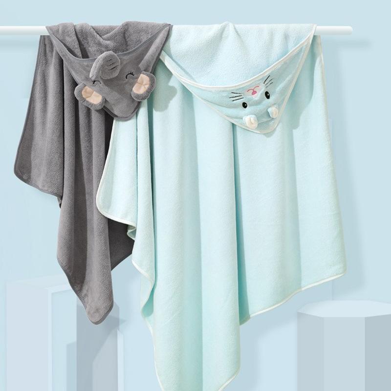 Asciugamani da Bagno per Bambini con Animali dei Cartoni Animati Morbido Asciugamano con Cappuccio per Neonato Coperta Avvolgente Calda per Bambini Piccoli per Maschi e Femmine
