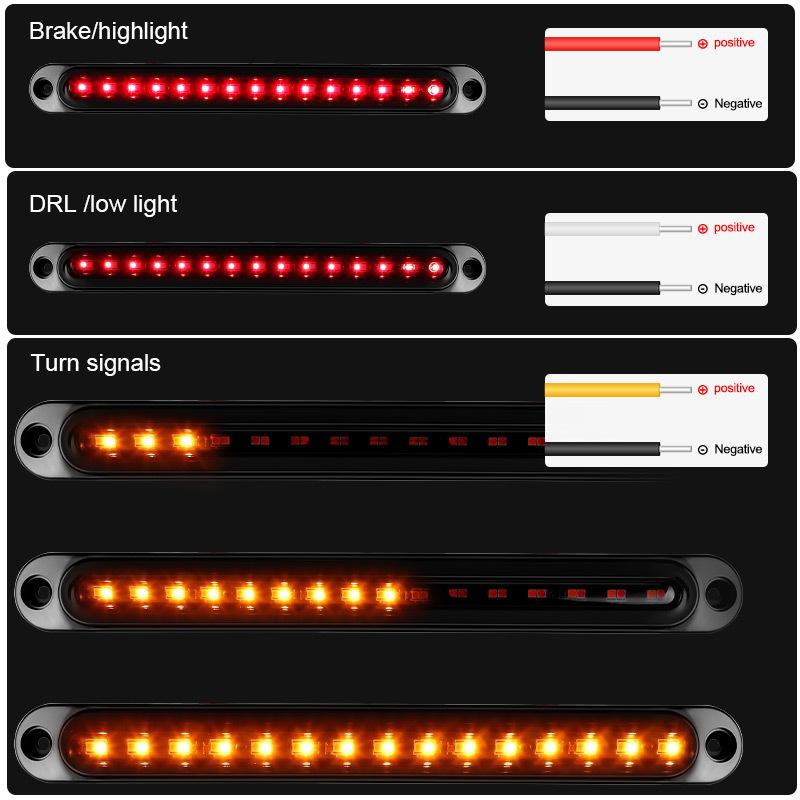 Trailer Truck 24V LED Tail Light DRL Taillight Universal for Bus Marine Tractor Van Rear Stop Lamp Sequantial Turn Indicator 12V