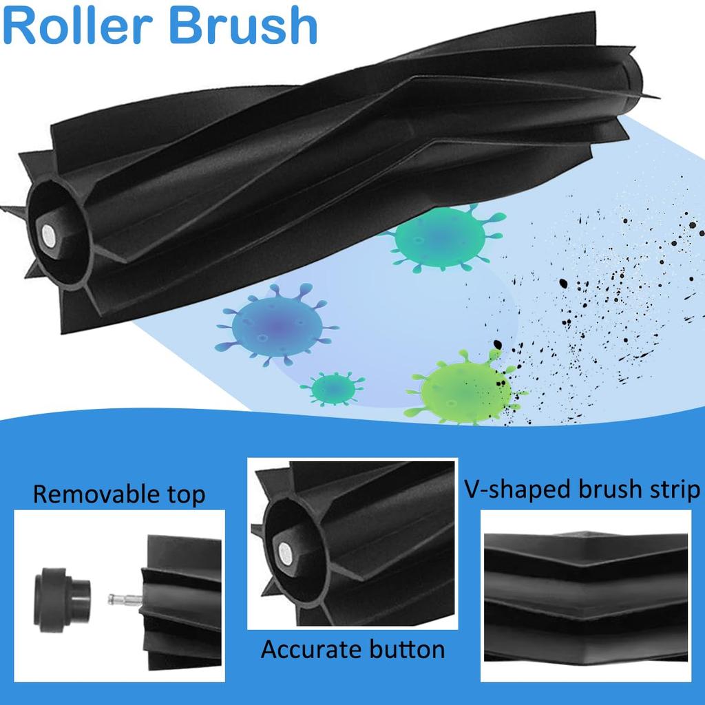 EATBALE Universal Attachment Accessory Kit Compatible with Euphiclean X9 Pro Robot Vacuum Cleaner Replacement 1 Main 4 Side 4 HEPA Rubber Nylon