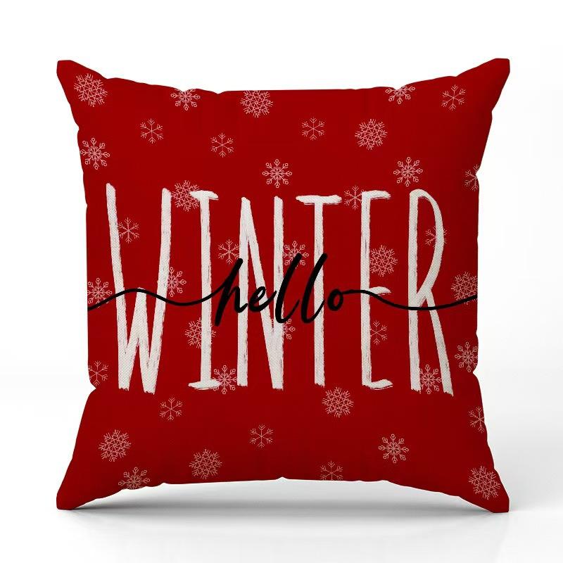 

Рождественская декоративная наволочка с буквой, лосем, снежинкой, украшение, подходит для дивана, гостиной, для дома и улицы, поясничная подушка 45*45cm