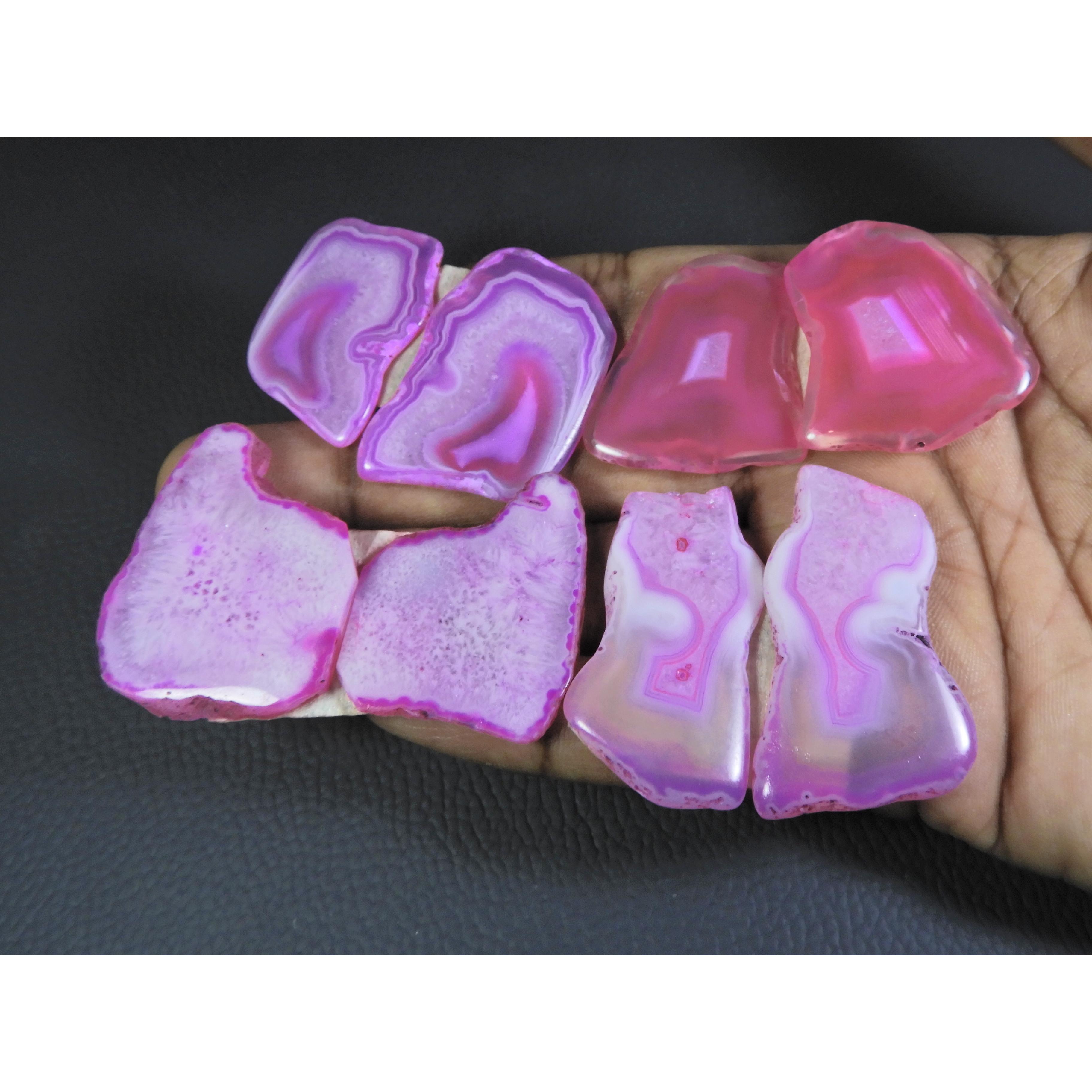 

Окрашенный срез друзы агата, парный кабошон, свободный драгоценный камень, лот из 4 пар, 316 карат, A-726