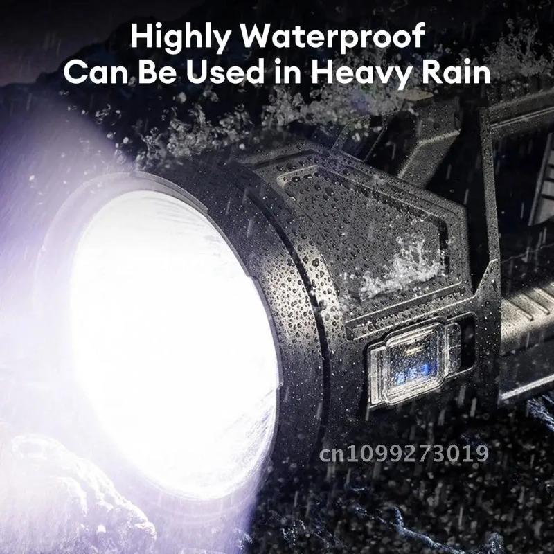 Powerful XHP70 LED Work Light USB Rechargeable Searchlight Handheld Flashlight Spotlight Waterproof Camping Light Lantern