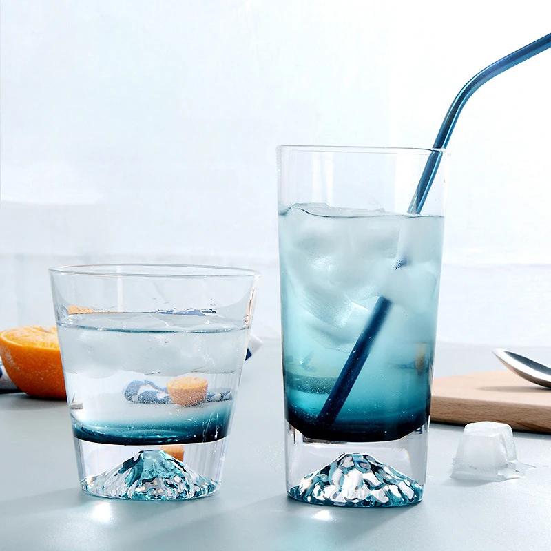 Fuji Mountain Drinking Cup Retro Japan Style Glass Cup Hand Made Teacup Whiskey Glass Tibetan Mountain Cup Water Glass Durable