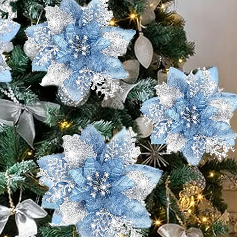 15cm Weihnachtsbaum dekorative Blume Weihnachten Gold Pulver Blume Gold Pulver hohl 3D Blume