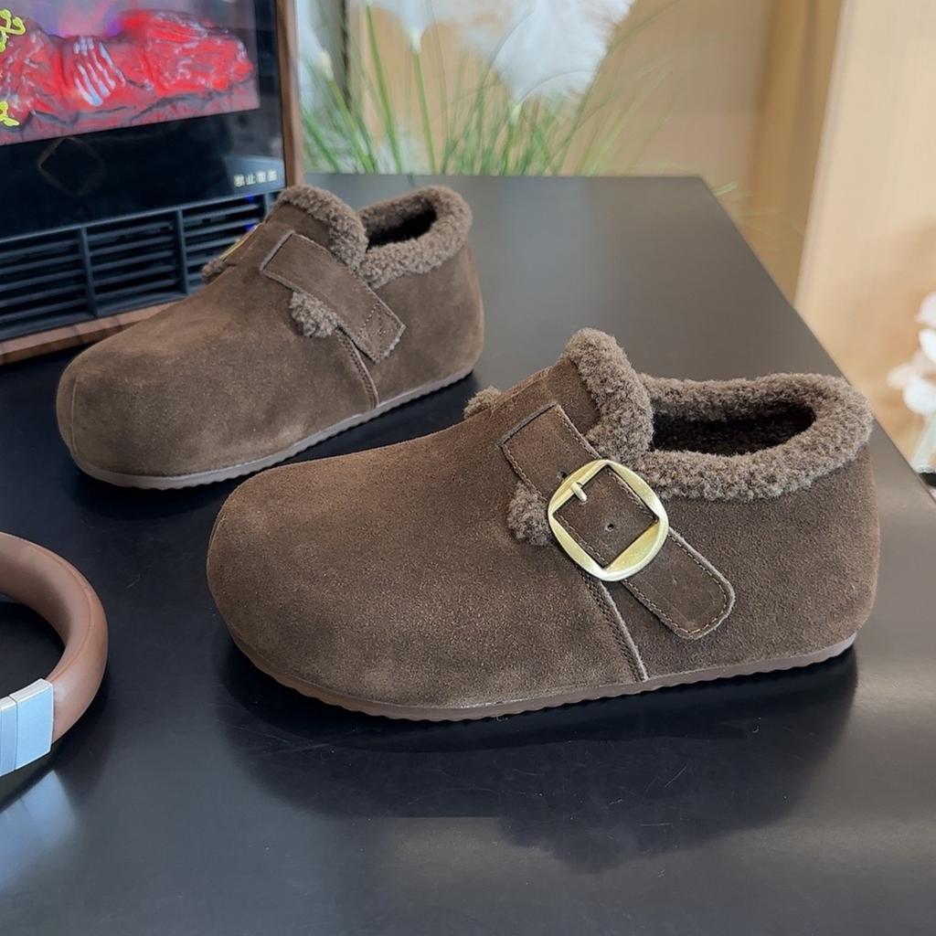 Women's Large Size Two Wear Soft Sole Heightening Warm Fur One Winter Non-slip Snow Boots Plush Lining Outdoor Sports Cotton Fur Cotton Shoes