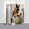 Unique Style Solid Canvas Humorous German Shepherd Dog Bathroom Wall Art, Indoor and Outdoor Home Decoration