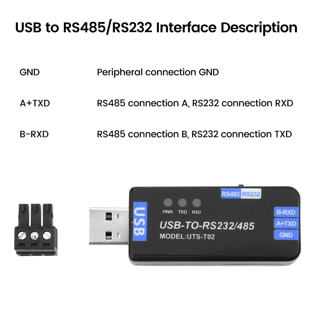 

USB to RS485/RS232 Communicate module 2-Way half-duplex Serial Converter CH343G chip Signal Process Support Windows,MacOS,Linux