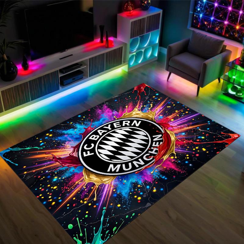 Bayern Munich Design Crystal Velvet Carpet Cozy Non?Slip Printed Rug For Bedroom Living Room Entrance