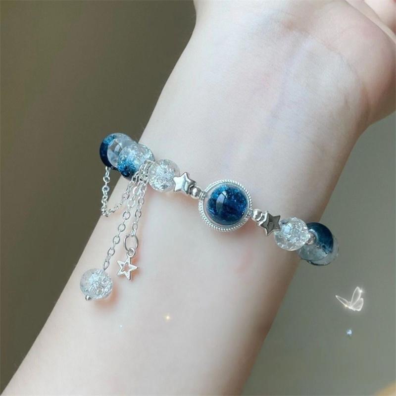 Butterfly Star Moon Planet Colorful Beads Pendant Glazed Bracelet Jewelry Bead Chain Beauty Lucky Bracelet Accessory Gift