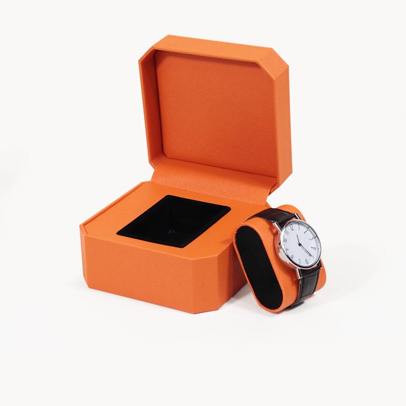 Octagonal PU Leather Flip-Top Watch Box for Wristwatches and Jewelry