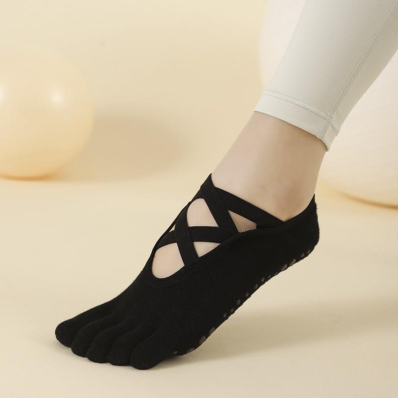 Damen Rutschfeste Baumwoll-Bootssocken mit fünf Zehen - Unsichtbar, Flacher Mund-Stil für Frühling und Sommer