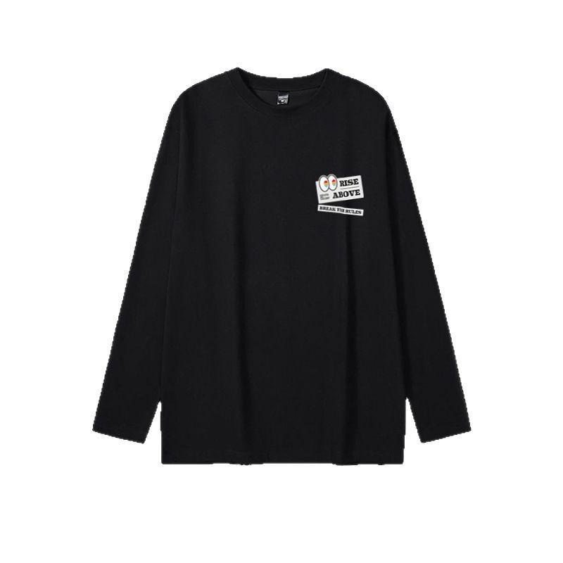 300G American Casual Long-Sleeve Double-Sided Fleece Men's Loose Round Neck Shirt