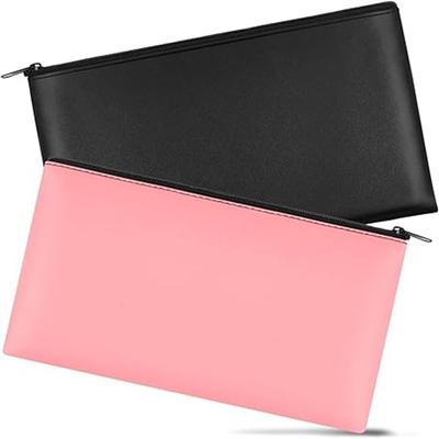 Small Compact Pu Bill Bag Zippered Money Pouch Wallet Cash Deposit Bag  Office Products