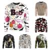Spring 3D Digital Animal Print Long-sleeved Sweatshirt Loose Casual Round Neck Pullover Top
