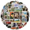 50 Sheets of Oil Painting Series Graffiti Stickers for Mobile Phones and Notebooks, Waterproof Decorative Stickers, Creative Oil Painting Stickers