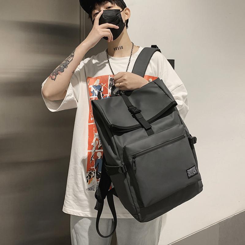 2025 Neuer Einfacher Unifarbener Herrenrucksack Lässige Reise-Umhängetasche Computer-Laptop-Rucksack Tragbare College-Studenten-Büchertasche