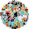 50 Adesivos Coloridos de Animais Mistura e Combine Doodle Adesivos Fofos de Desenhos Animados