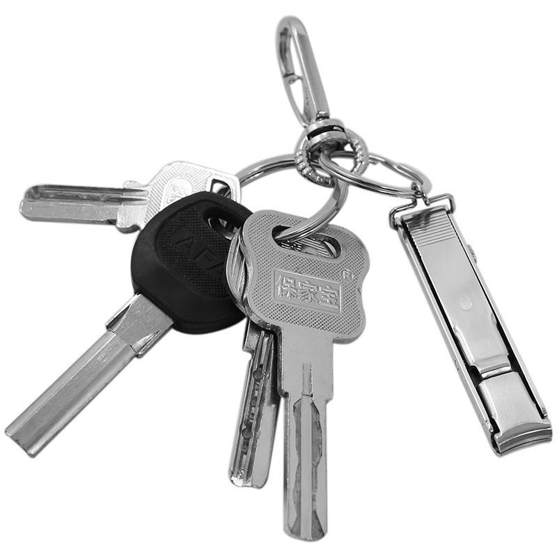 Ultra-thin Stainless Steel Folding Nail Clippers with Keychain - Personalized Logo Option