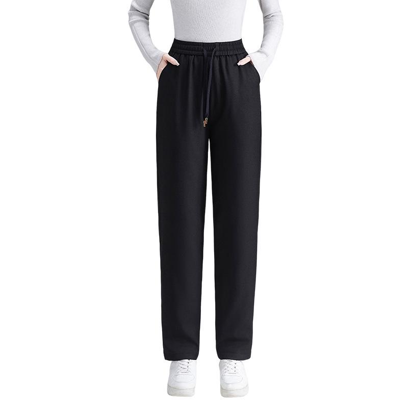 2025 New Style High Waist Slimming Winter Down Pants for Women: Thickened, Straight Leg, Warm Pants for Middle-Aged and Elderly