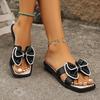 Fashion Female Shoes On Sale 2024 New Black Butterfly Knot Women's Slippers Luxurious Beach Slides Fashion Wear Outside Ladies Slippers