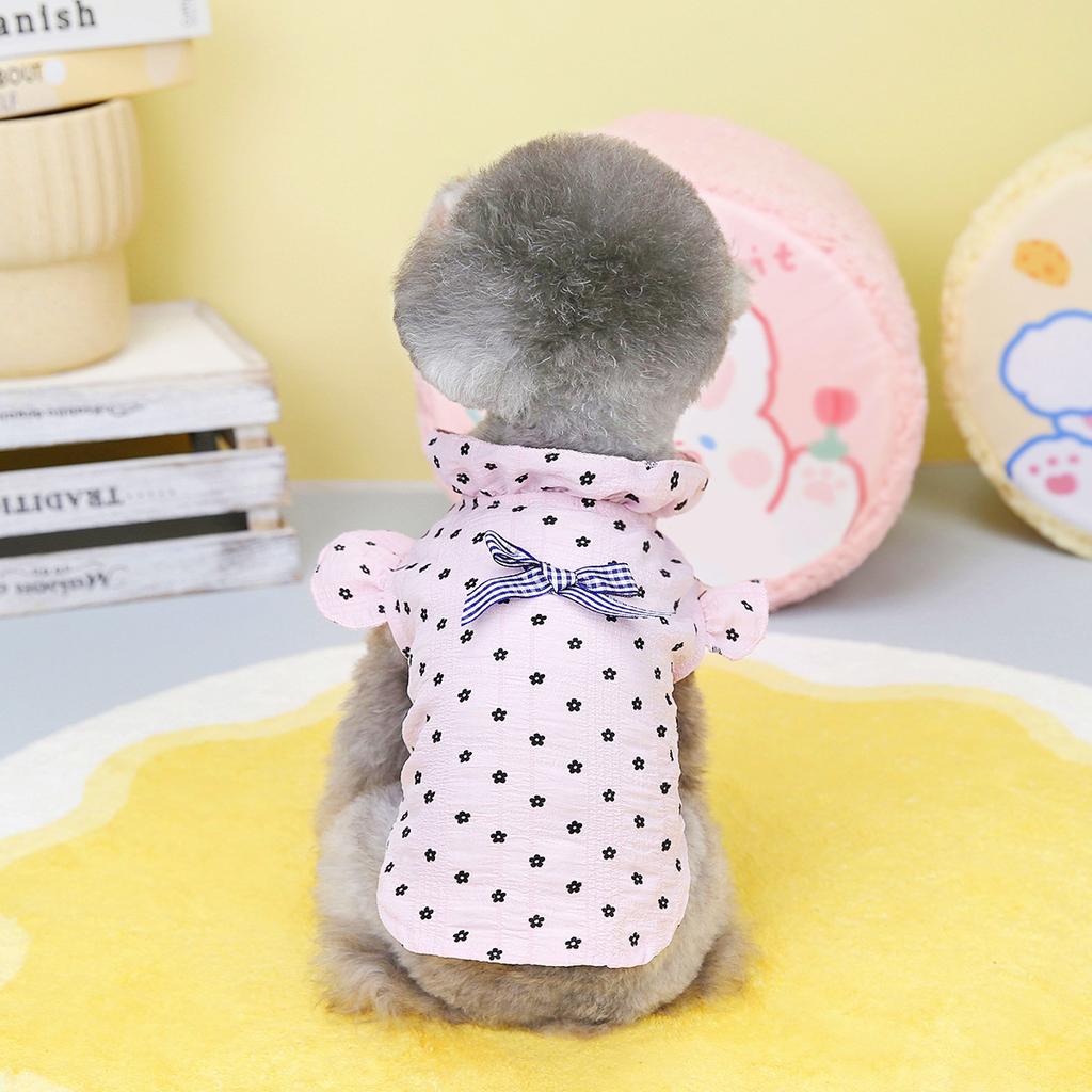 2023 Spring and Summer Dog Clothes Pet Clothing Teddy Applicable Small Chrysanthemum Shirt Dog Clothes