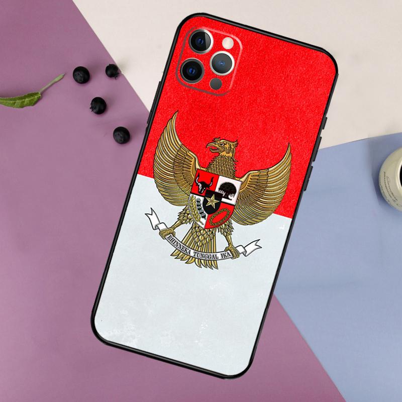 Indonesia Passport Flag Map Phone Case For iPhone 16 15 13 12 11 14 Pro Max Mini X XR XS Max 7 8 Cover Funda