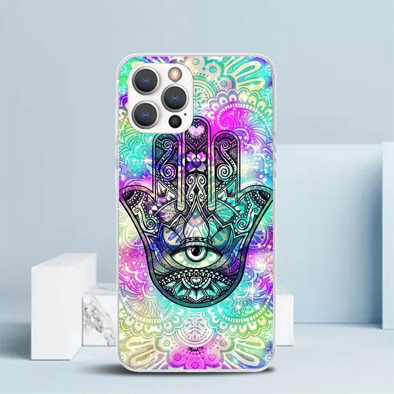 Totem Mandala Colorful Flower Phone Case For IPhone 16 17 Air 16E 15 14 Plus 13 Mini 12 11 Pro Max 7 8 + SE 2020 Soft TPU Back C