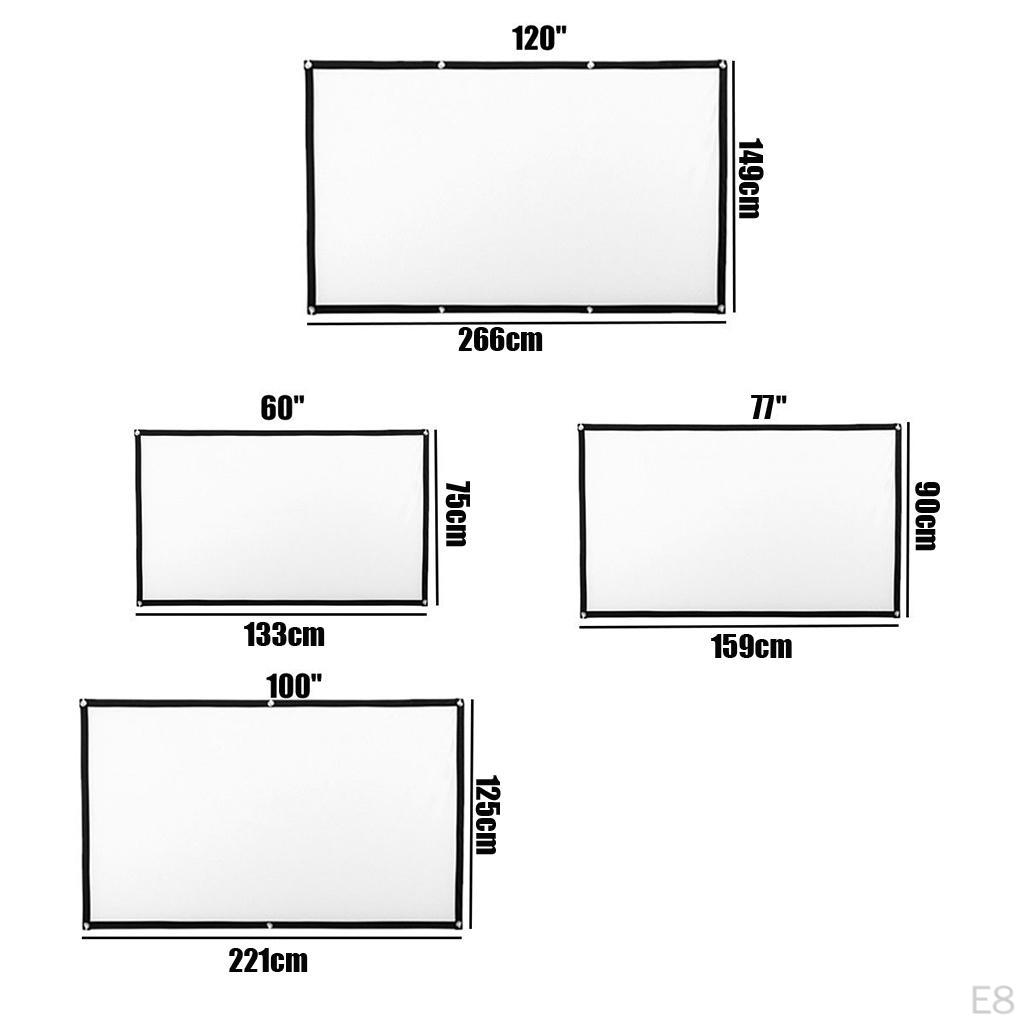 HD Projector Screen, Portable Video Screen Widescreen, Foldable Anti- indoor e outdoor