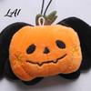 Durable Pet Play Toy Halloween Collar Charm Plush Ghost Pumpkin Pendant Soft Stuffed Small Costume Hanging Ornament for Cats Dogs Holiday