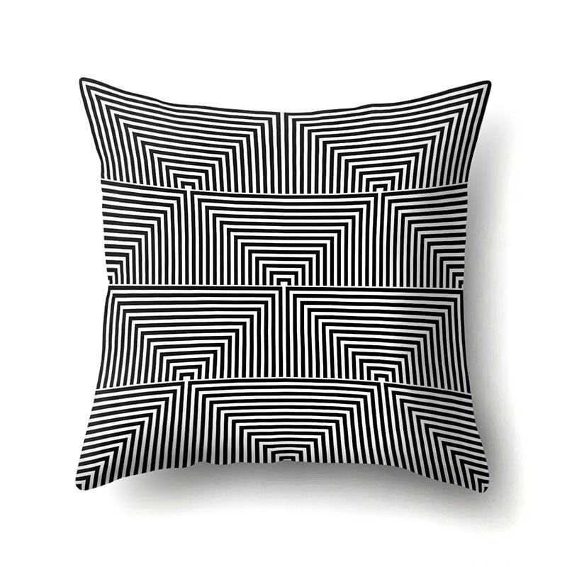 Gray Nordic Retro Ins Light Luxury Polyester Pillowcase Car Decoration Home Printed Waist Rest Pillowcase