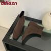 Mode Mode Eckige Zehenpartie Damen Ballerinas Stiefeletten Schuhe mit Reißverschlüssen Schuhe Lässig Weiblich Flock Damen Kurze Stiefel Schuhe