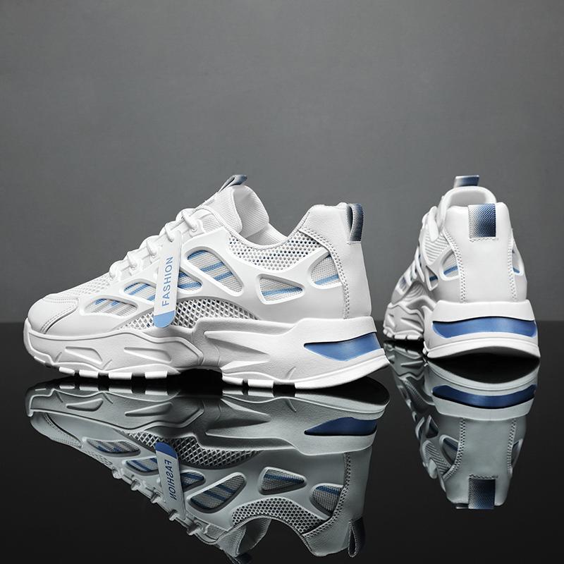 Men's Breathable Sports Casual Mesh Shoes Summer Soft Sole Anti Slip Outdoor Running Shoes Student Fashion Thick Sole Tide Shoes