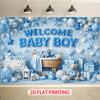 1 Piece of 2D Flat Banner, a Blue "Welcome Baby" Background Banner, for Baby Gift-giving Events and Newborn Photo Shoots