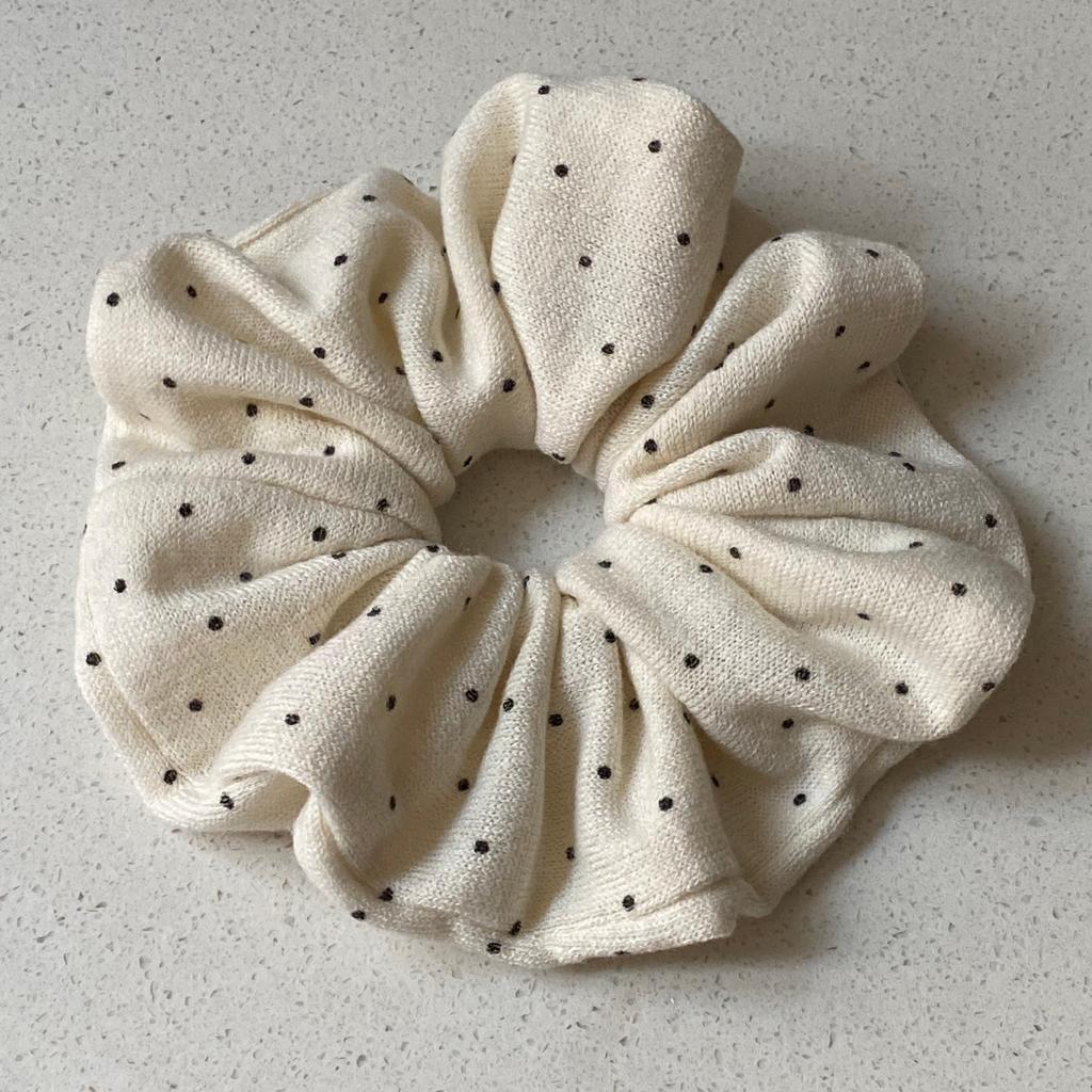 Fabric Polka Dot Large Intestine Hair Band for Women Fabric High Elasticity Hair Tie Bun Simple Ponytail Bow Knot Hair Accessory