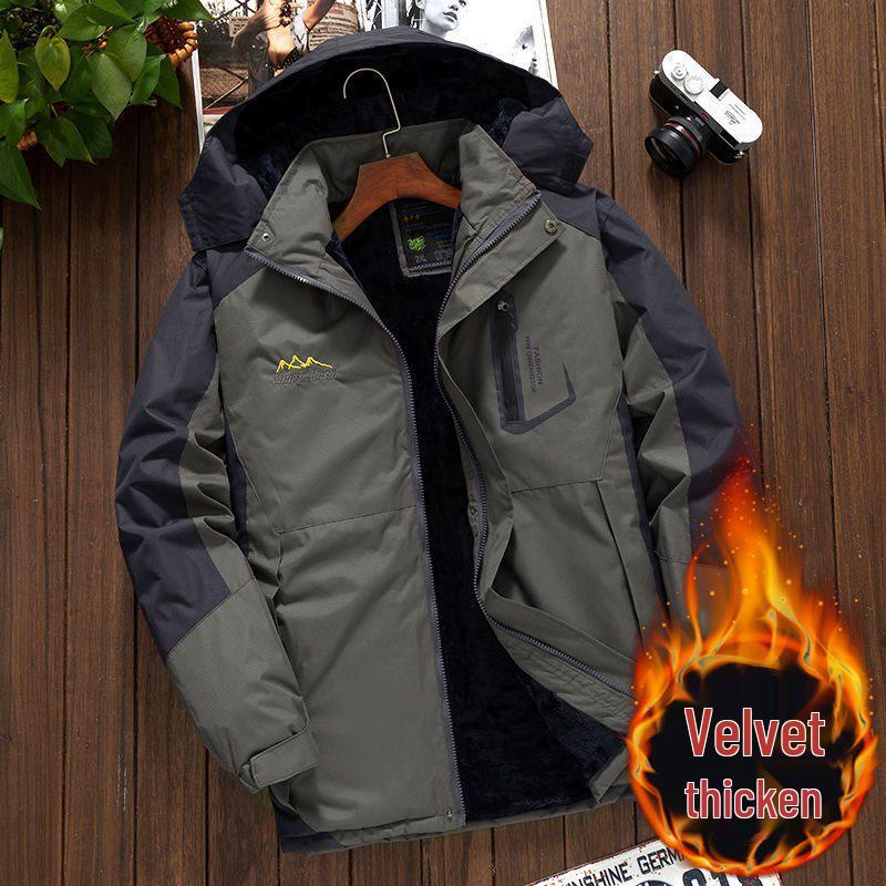 Men's Winter Plus Velvet Cotton Coat - Thick, Warm, Windproof & Waterproof Casual Windbreaker Jacket