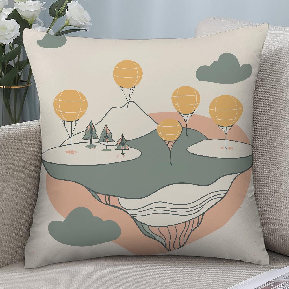 Abstract Boho Landscape Pillow Case Short Plush Pillow Covers Sofa Decorative Home Double-sided Printing Cushion Cover