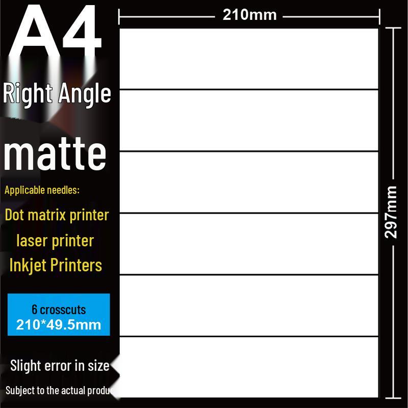 A4 Matte Self-Adhesive Printing Paper - 100 Sheets