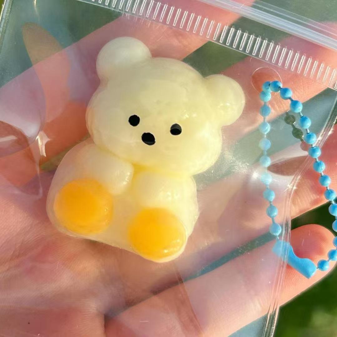 

Butter Bear Pinchable Nose Toy Charm with Muddy Feel for Decompression