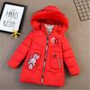 Girls' Winter Clothes Cotton Jacket with Thick Collar Down Cotton Jacket Long Length