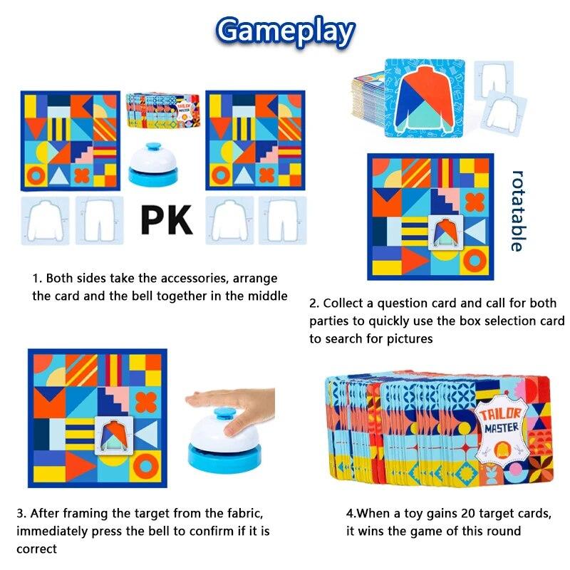 Children's Fabric Tailor Master Battle Game Montessori Thinking Training Puzzle Toy Color And Shape Matching Board Game