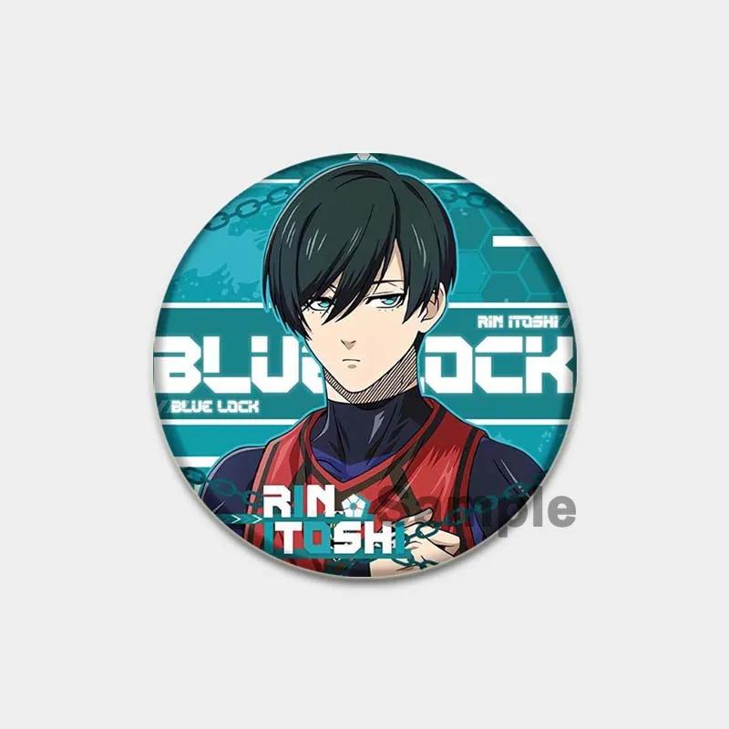 

32/44/58 мм Круглые синие кнопки-застежки в виде аниме-персонажа из мультфильма Isagi Yoichi Брошь на заказ Прикрепляемый значок Аксессуары для косплея Ювелирные изделия Подарки 44mm