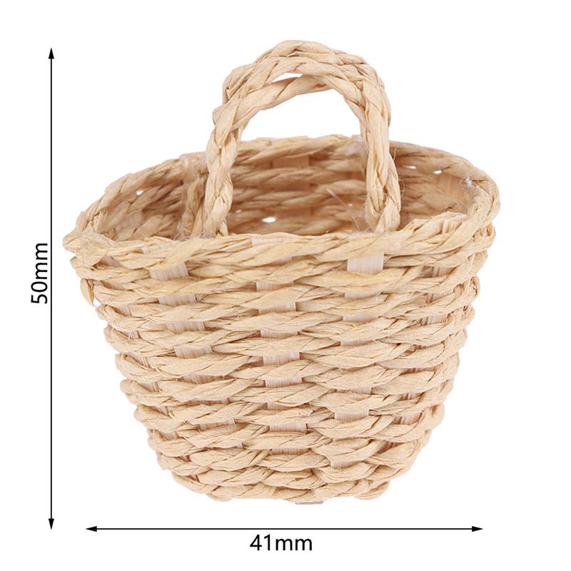 1:12 Mini Paniers de Rangement pour Légumes et Aliments en Rotin Tissé à la Main pour Maison de Poupée Décor de Poupée