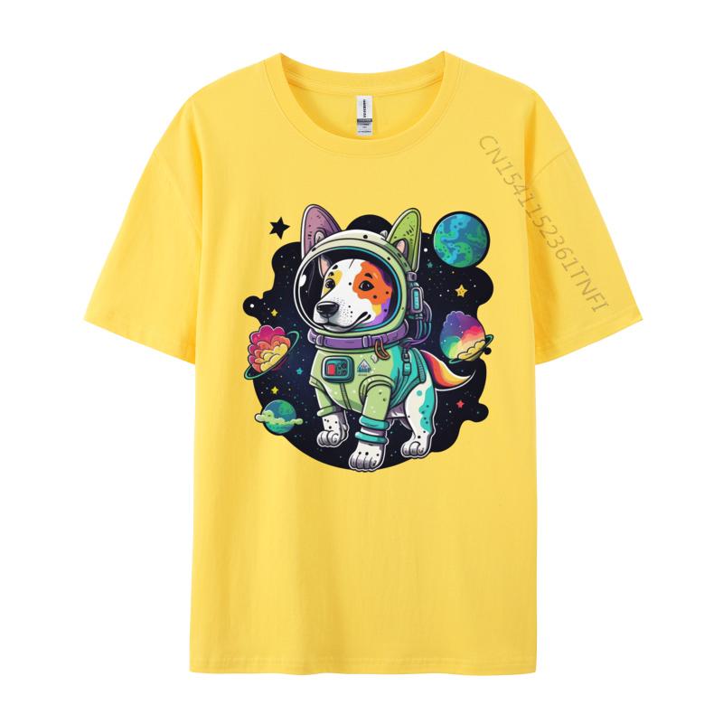 Dog Astronaut In The Cosmos Tshirt Funny T Shirts Cotton Tops Tees For Men T Shirt Blank T Shirt 100 Cotton